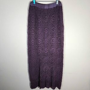 VTG JENNIFER KELLY Purple Crochet Pencil Skirt